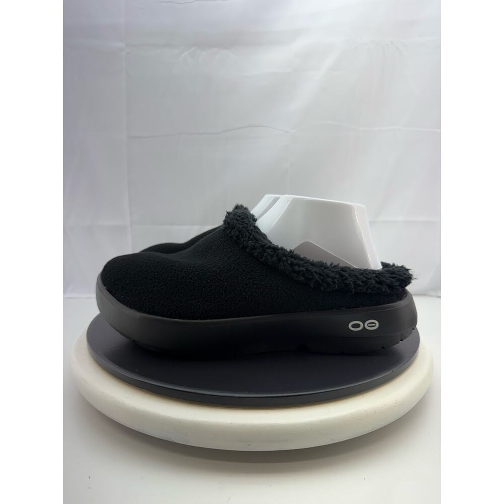 Oofos Oocoozie Mule Mens‎ Size 11 Black Sherpa Comfort Recovery Slip On Shoes